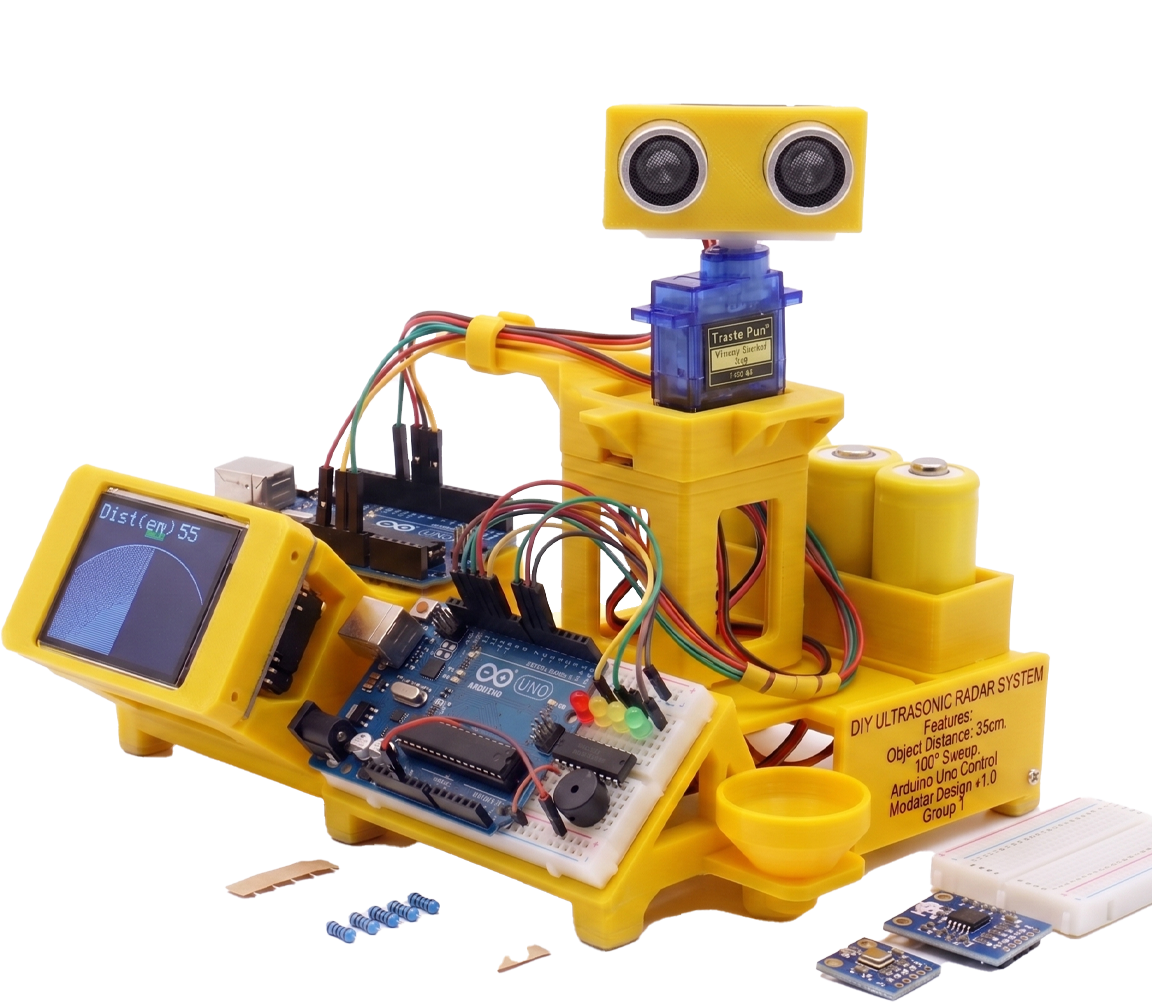 Ultrasonic Radar Display System Kit with Processing IDE Visualizer for Classes 9 and 10 Computer Vision Model