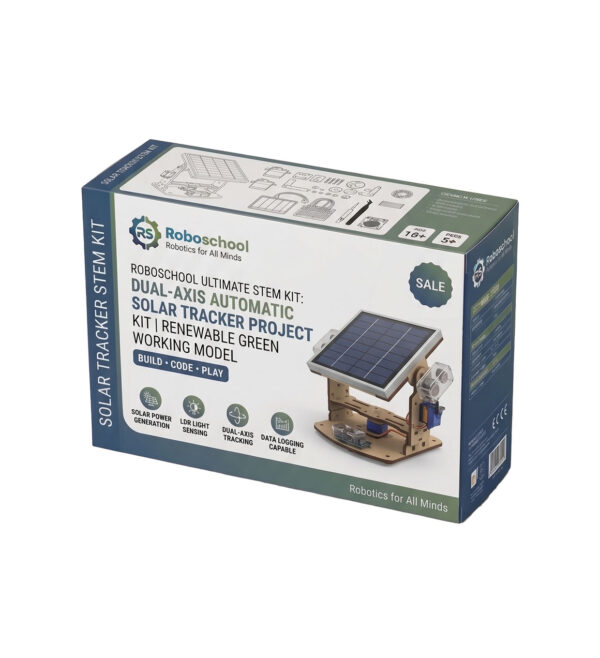 Dual-Axis Automatic Solar Tracker Project Kit | Renewable Green Energy STEM Working Model for Science Fairs