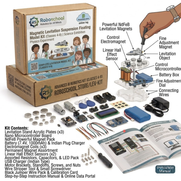 Roboschool magnetic levitation suspension floating model kit science exhibition physics experiment for school students in Classes 4 to 8