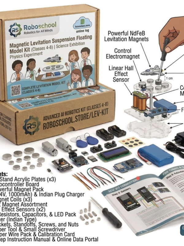 Roboschool magnetic levitation suspension floating model kit science exhibition physics experiment for school students in Classes 4 to 8